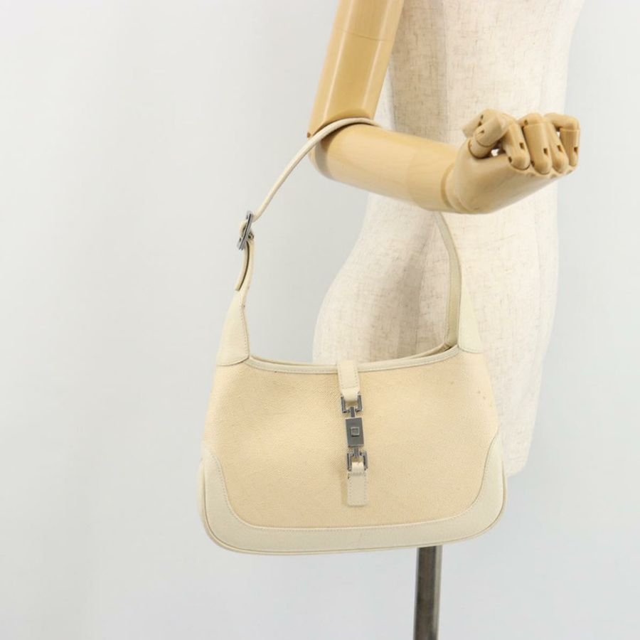 【日本直送】GUCCI Jackie 肩背包 帆布 象牙色 金色 001 3735 正品 183266SAV-24