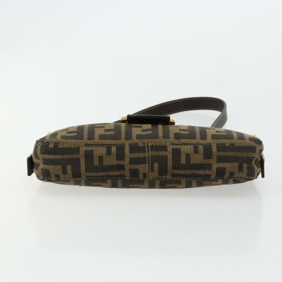 【日本直送】FENDI Zucca帆布Mamma Baguette單肩包 黑色棕色 正品 183649SAV-4