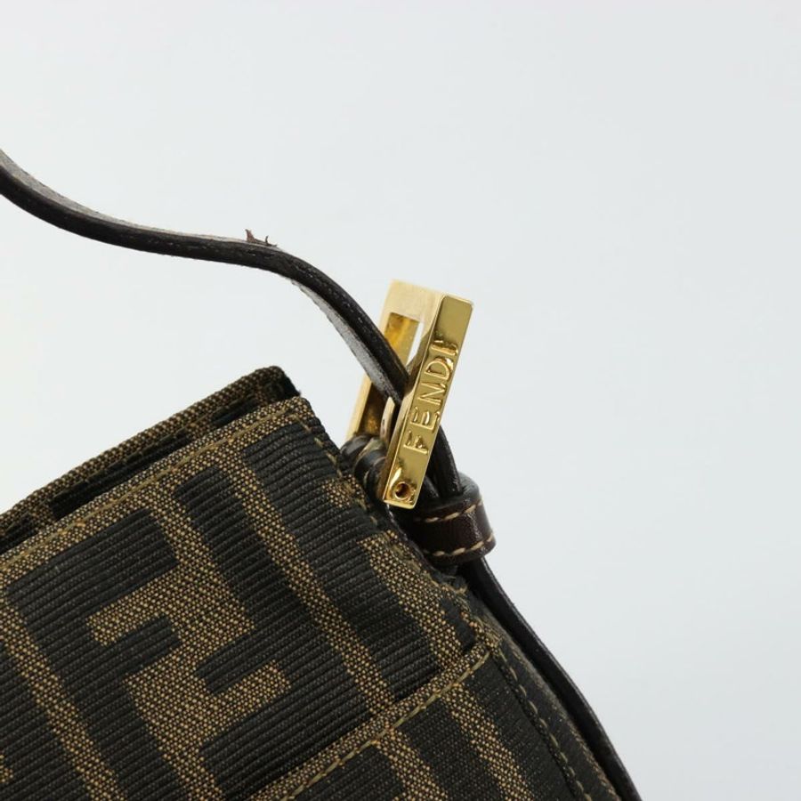 【日本直送】FENDI Zucca帆布Mamma Baguette單肩包 黑色棕色 正品 183649SAV-8