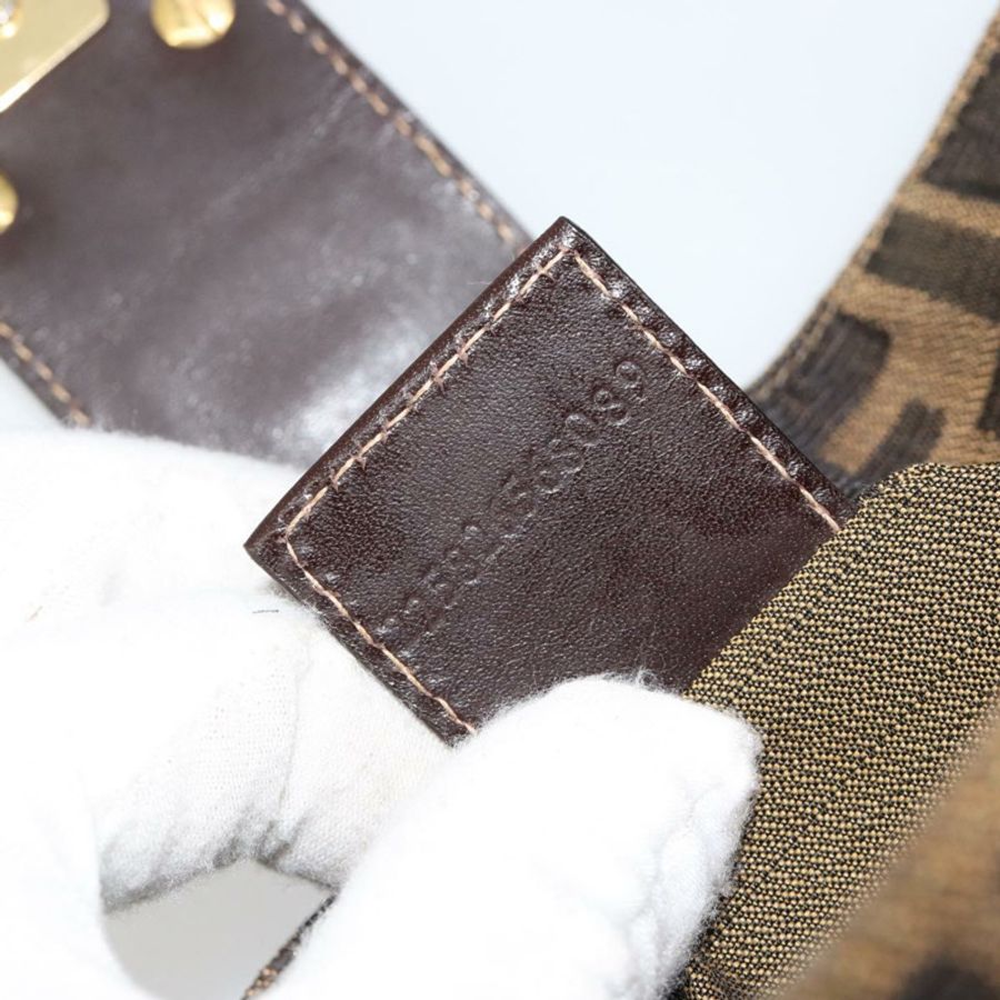 【日本直送】FENDI Zucca帆布Mamma Baguette單肩包 黑色棕色 正品 183649SAV-11