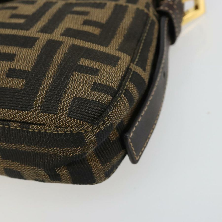 【日本直送】FENDI Zucca帆布Mamma Baguette單肩包 黑色棕色 正品 183649SAV-13