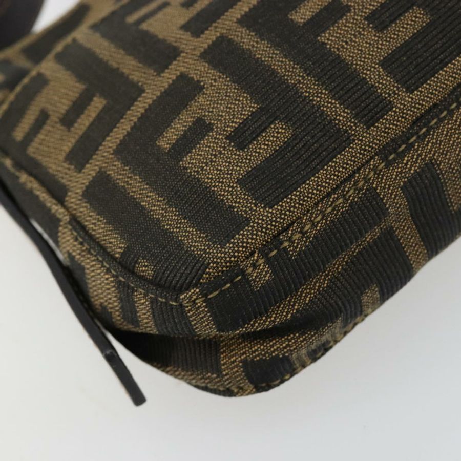 【日本直送】FENDI Zucca帆布Mamma Baguette單肩包 黑色棕色 正品 183649SAV-14