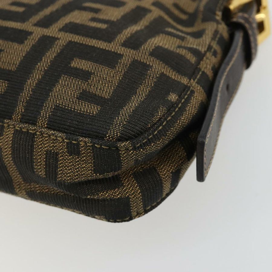 【日本直送】FENDI Zucca帆布Mamma Baguette單肩包 黑色棕色 正品 183649SAV-15