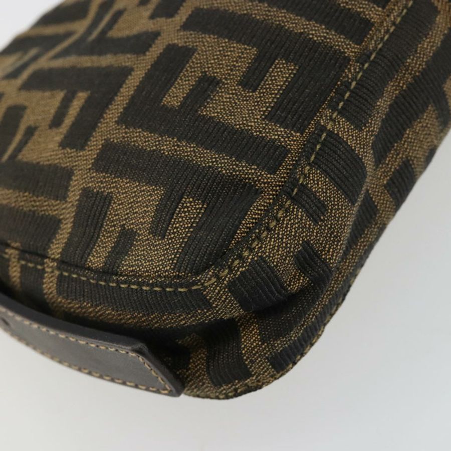 【日本直送】FENDI Zucca帆布Mamma Baguette單肩包 黑色棕色 正品 183649SAV-16
