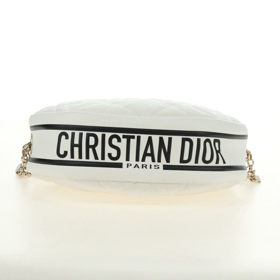 【日本直送】Christian Dior Canage Vibe 單肩包,羊皮材質,兩用,白色金色,正品,貨號 182900SM-4