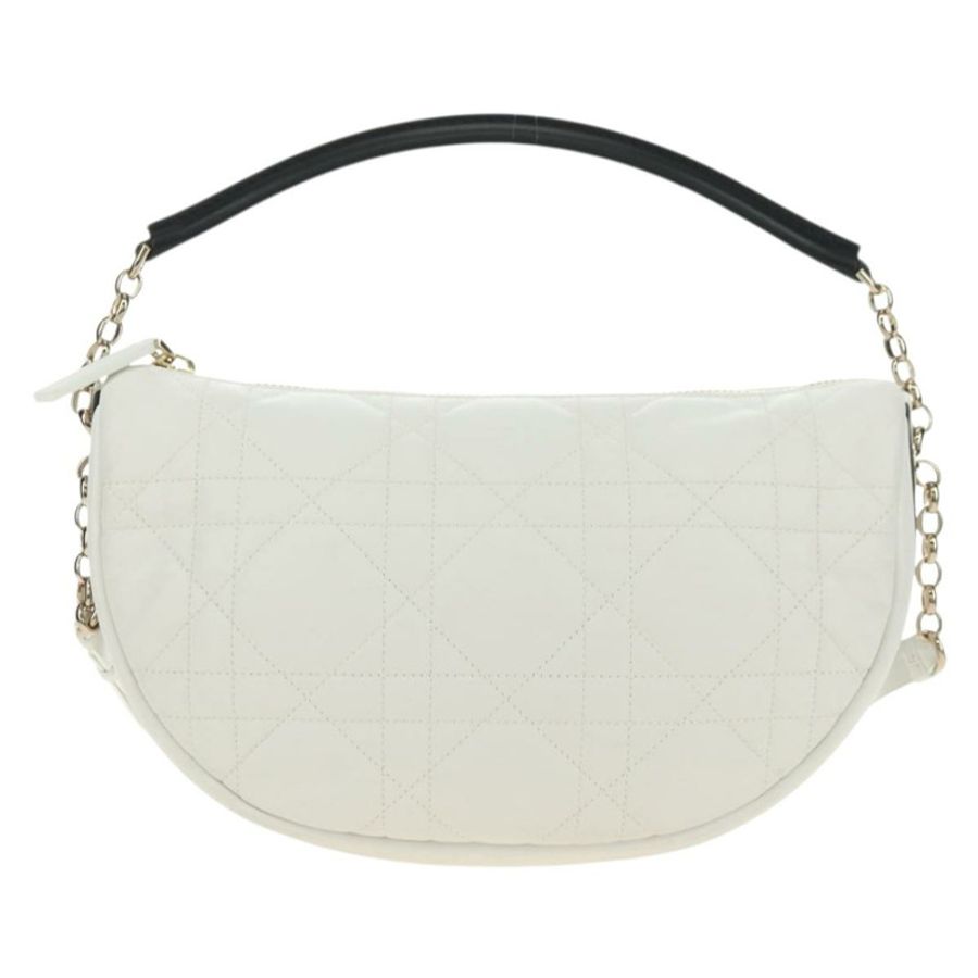 【日本直送】Christian Dior Canage Vibe 單肩包,羊皮材質,兩用,白色金色,正品,貨號 182900SM-12