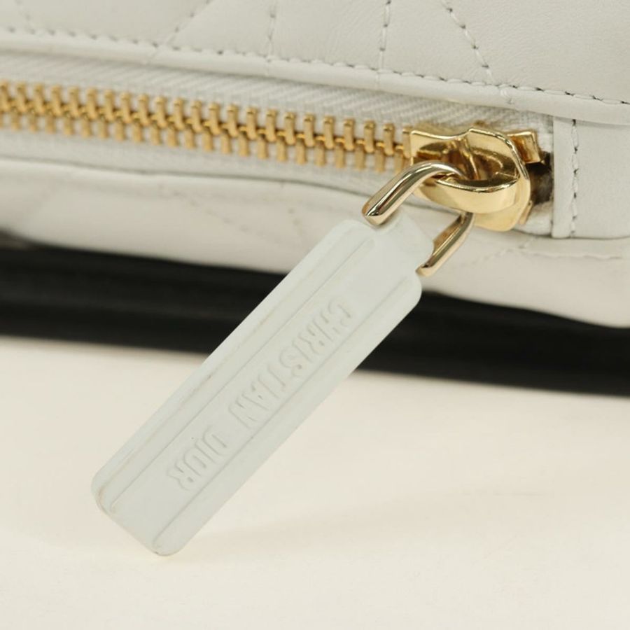 【日本直送】Christian Dior Canage Vibe 單肩包,羊皮材質,兩用,白色金色,正品,貨號 182900SM-20