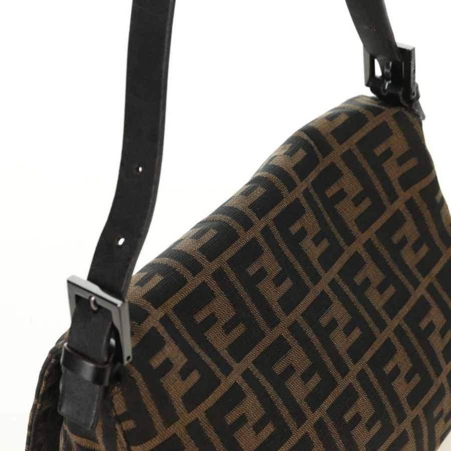 【日本直送】FENDI Zucca帆布單肩包 黑色 棕色 正品 183663V-5