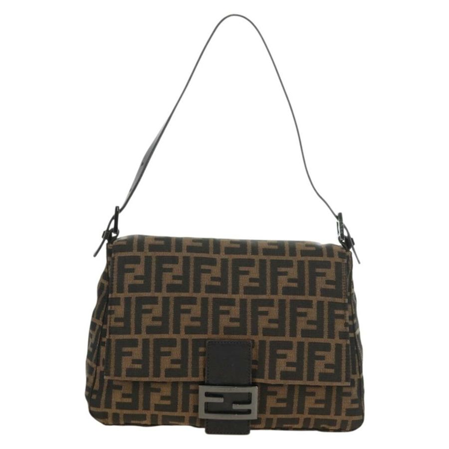 【日本直送】FENDI Zucca帆布單肩包 黑色 棕色 正品 183663V-12