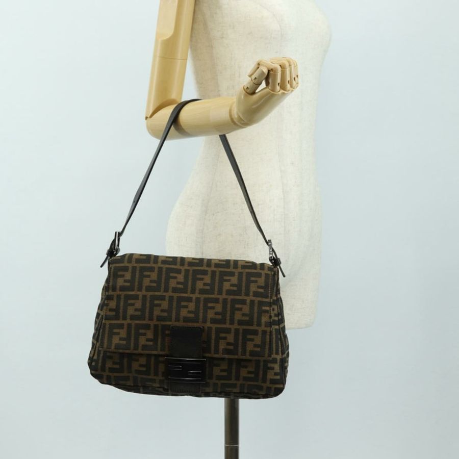 【日本直送】FENDI Zucca帆布單肩包 黑色 棕色 正品 183663V-24