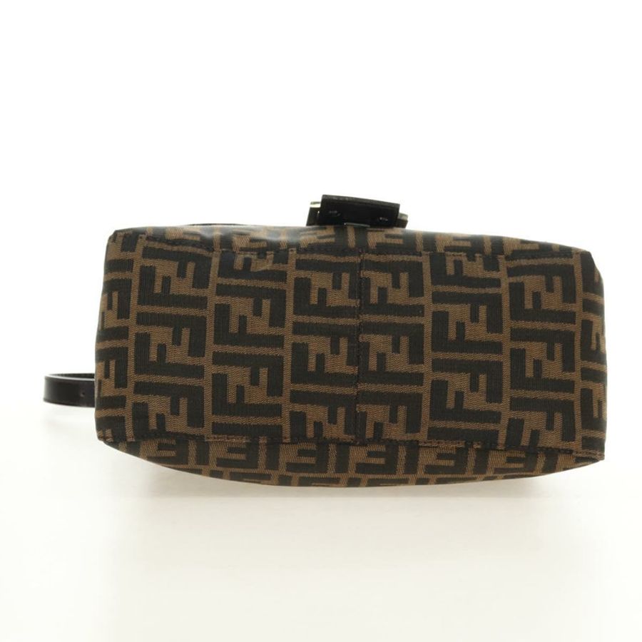 【日本直送】FENDI Zucca帆布Mamma Baguette單肩包 黑色棕色 正品 182589V-4