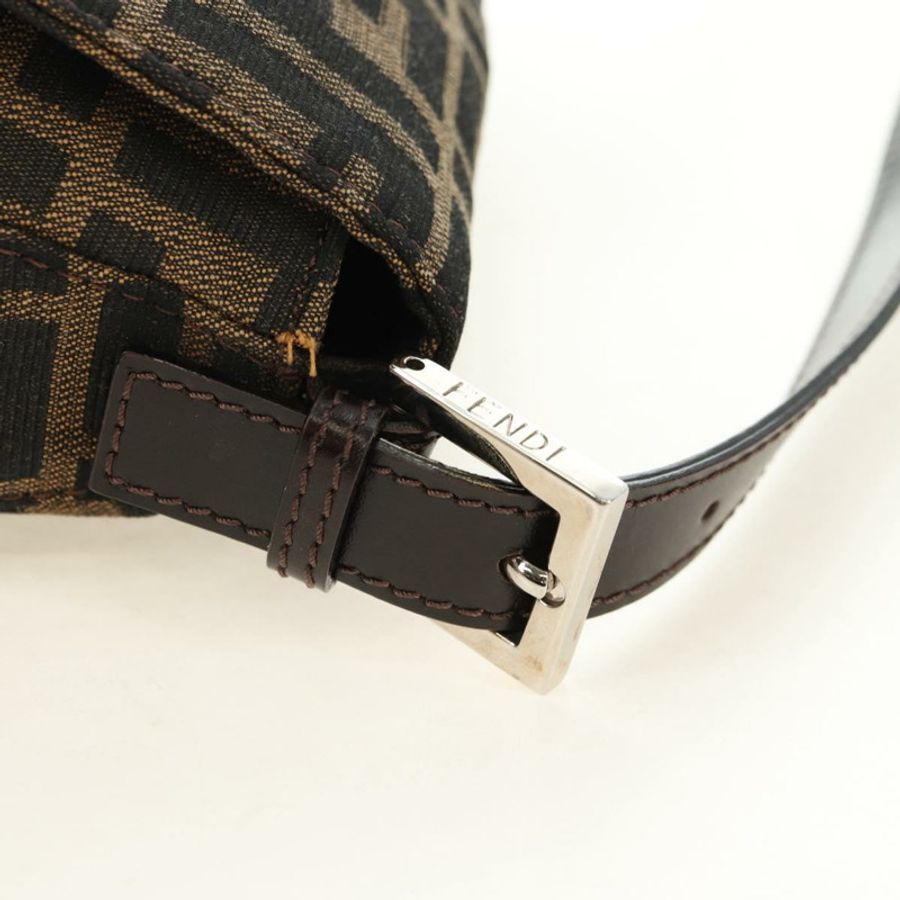 【日本直送】FENDI Zucca帆布Mamma Baguette單肩包 黑色棕色 正品 182589V-7
