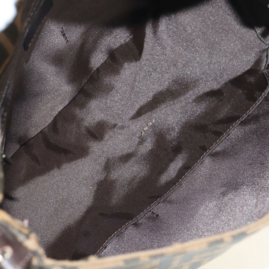 【日本直送】FENDI Zucca帆布Mamma Baguette單肩包 黑色棕色 正品 182589V-10