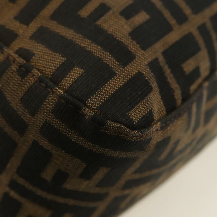 【日本直送】FENDI Zucca帆布Mamma Baguette單肩包 黑色棕色 正品 182589V-16