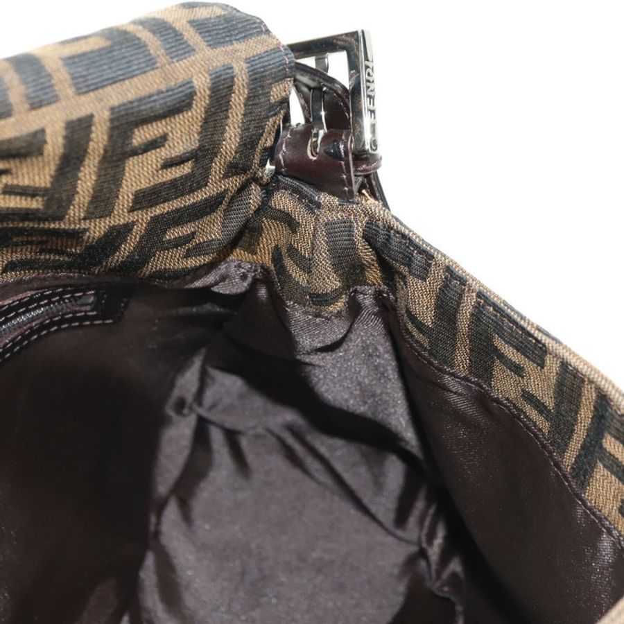 【日本直送】FENDI Zucca帆布Mamma Baguette單肩包 黑色棕色 正品 182589V-21