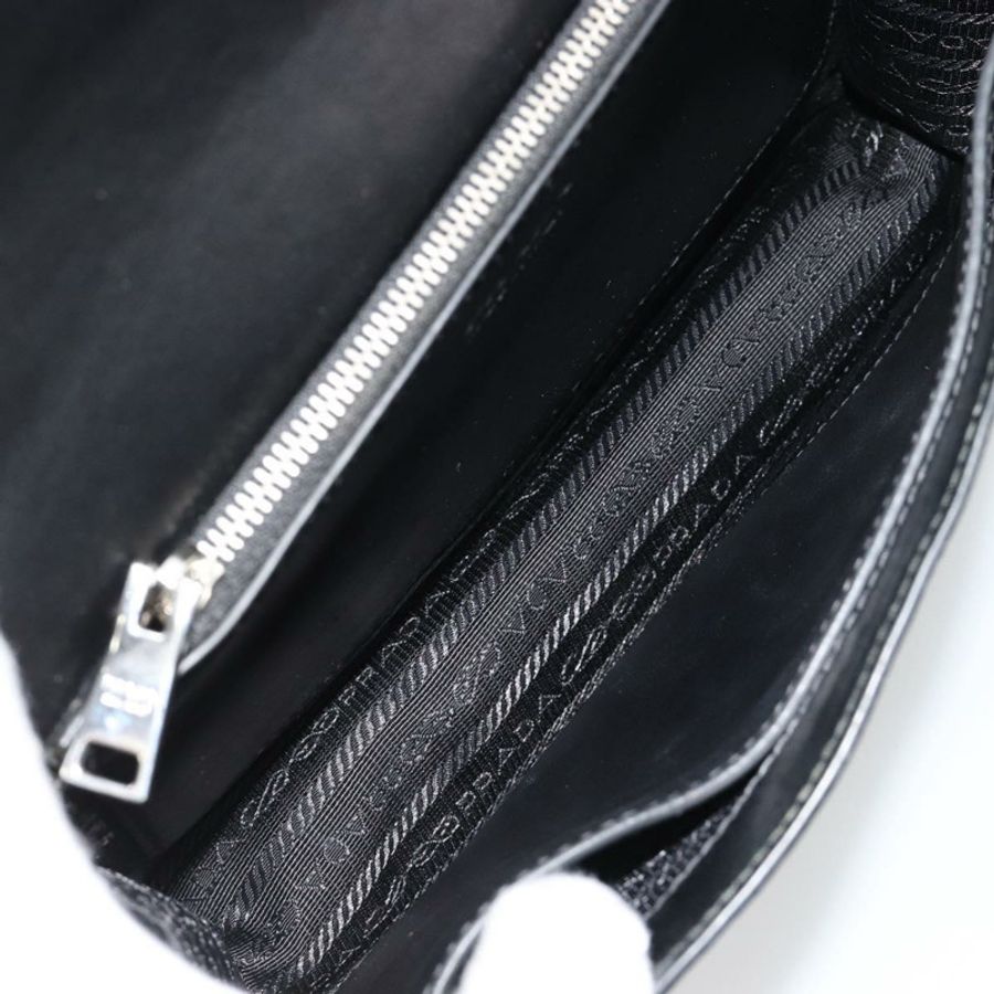 【日本直送】PRADA Electra鉚釘單肩包,黑色銀色皮革,正品編號182970V-9