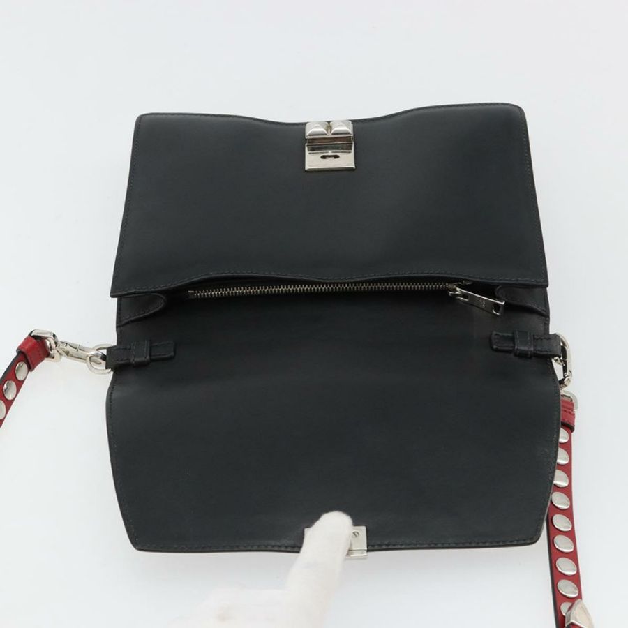 【日本直送】PRADA Electra鉚釘單肩包,黑色銀色皮革,正品編號182970V-19