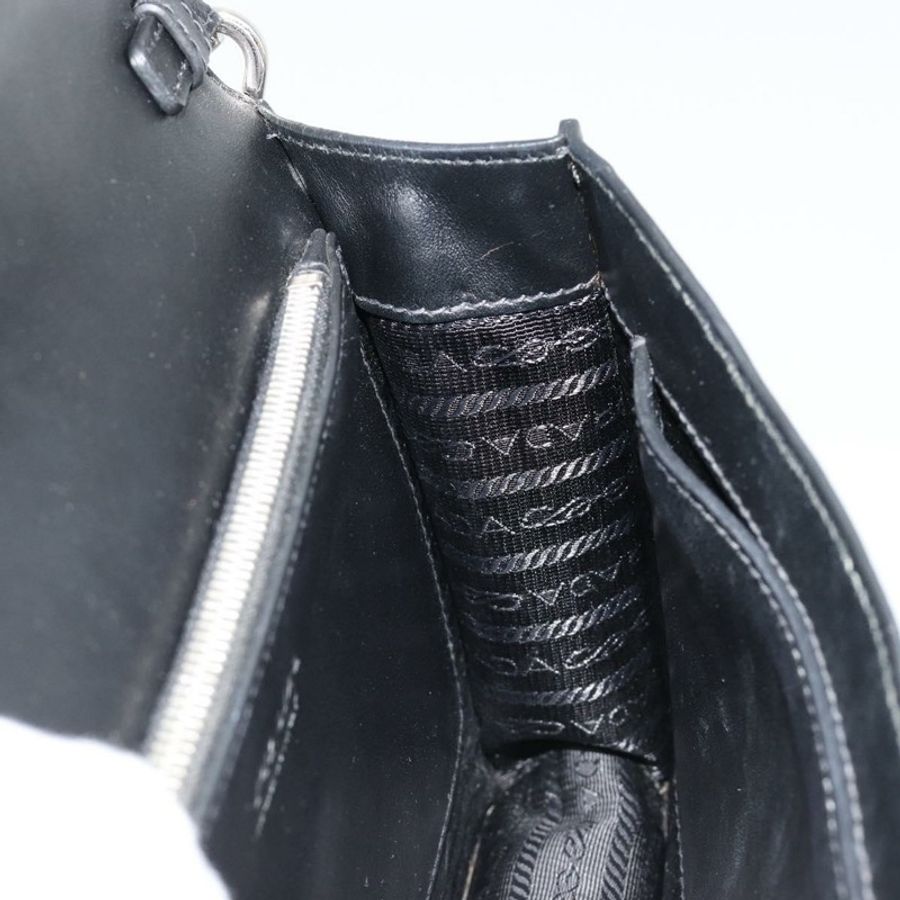 【日本直送】PRADA Electra鉚釘單肩包,黑色銀色皮革,正品編號182970V-21