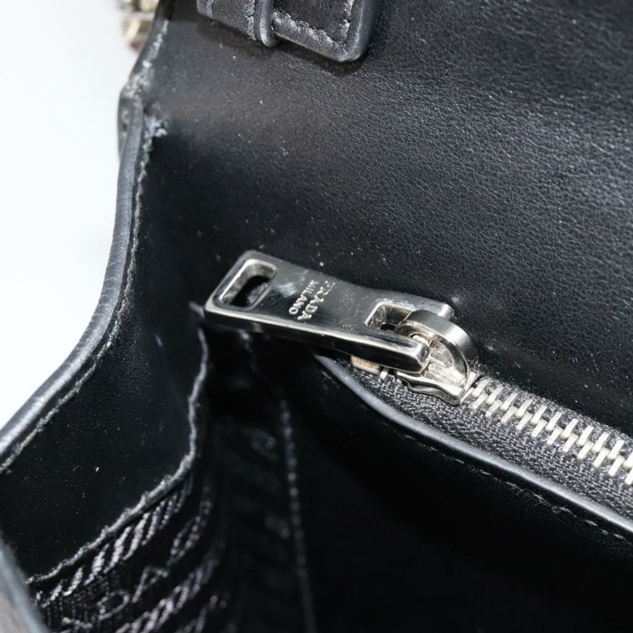 【日本直送】PRADA Electra鉚釘單肩包,黑色銀色皮革,正品編號182970V-23