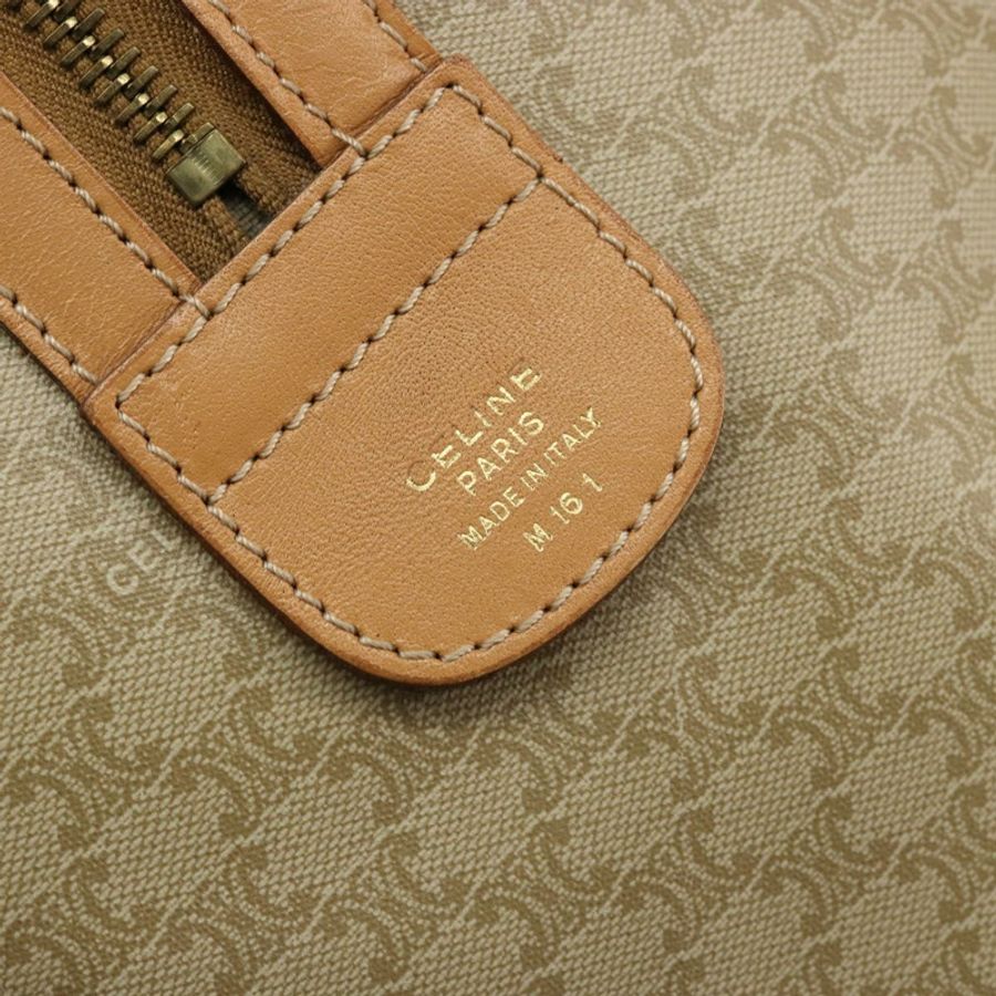 【日本直送】CELINE Macadam帆布手提包 PVC 米色 金色 正品 183269A-11