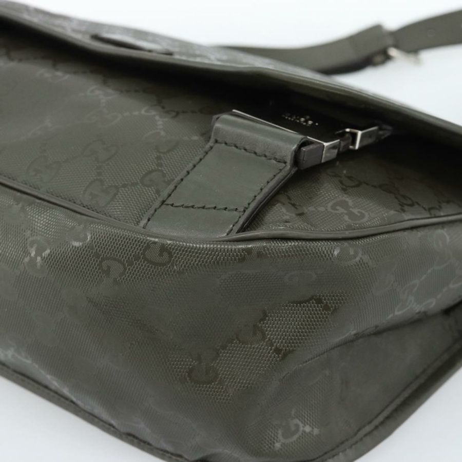 【日本直送】GUCCI GG Implementation 單肩包 PVC 綠色銀色 201732 Auth 183034A-8