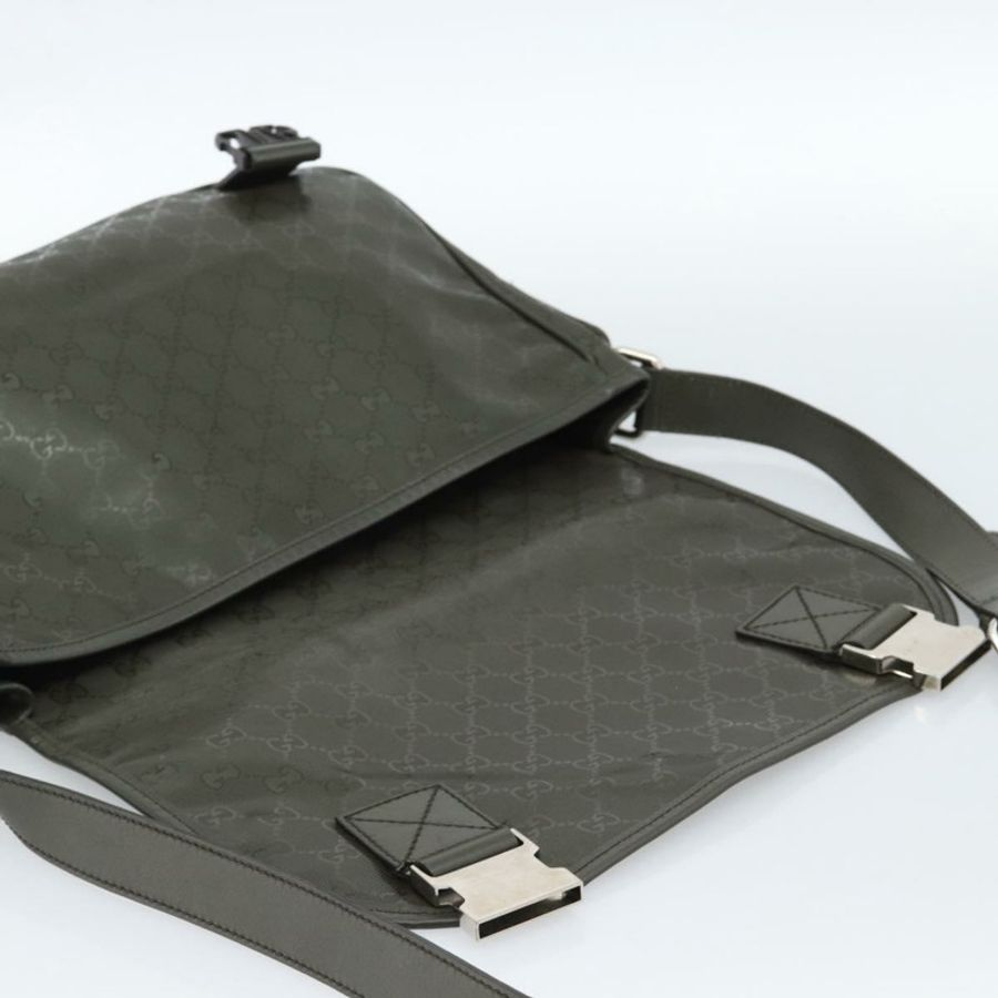 【日本直送】GUCCI GG Implementation 單肩包 PVC 綠色銀色 201732 Auth 183034A-9