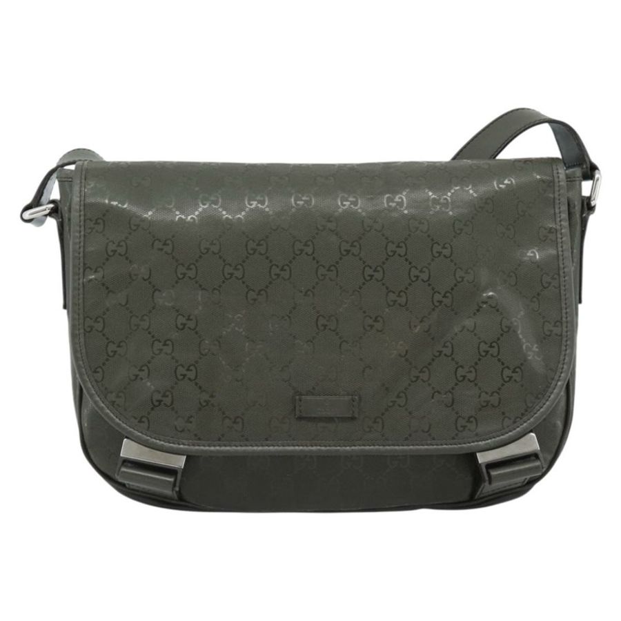 【日本直送】GUCCI GG Implementation 單肩包 PVC 綠色銀色 201732 Auth 183034A-12