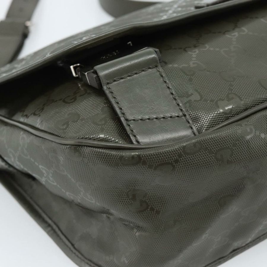 【日本直送】GUCCI GG Implementation 單肩包 PVC 綠色銀色 201732 Auth 183034A-13