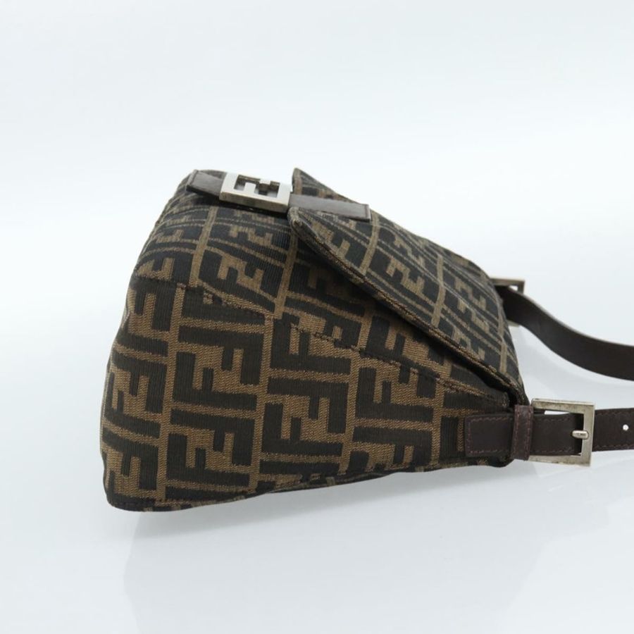 【日本直送】FENDI Zucca帆布Mamma Baguette單肩包 黑色棕色 正品 183009M-3