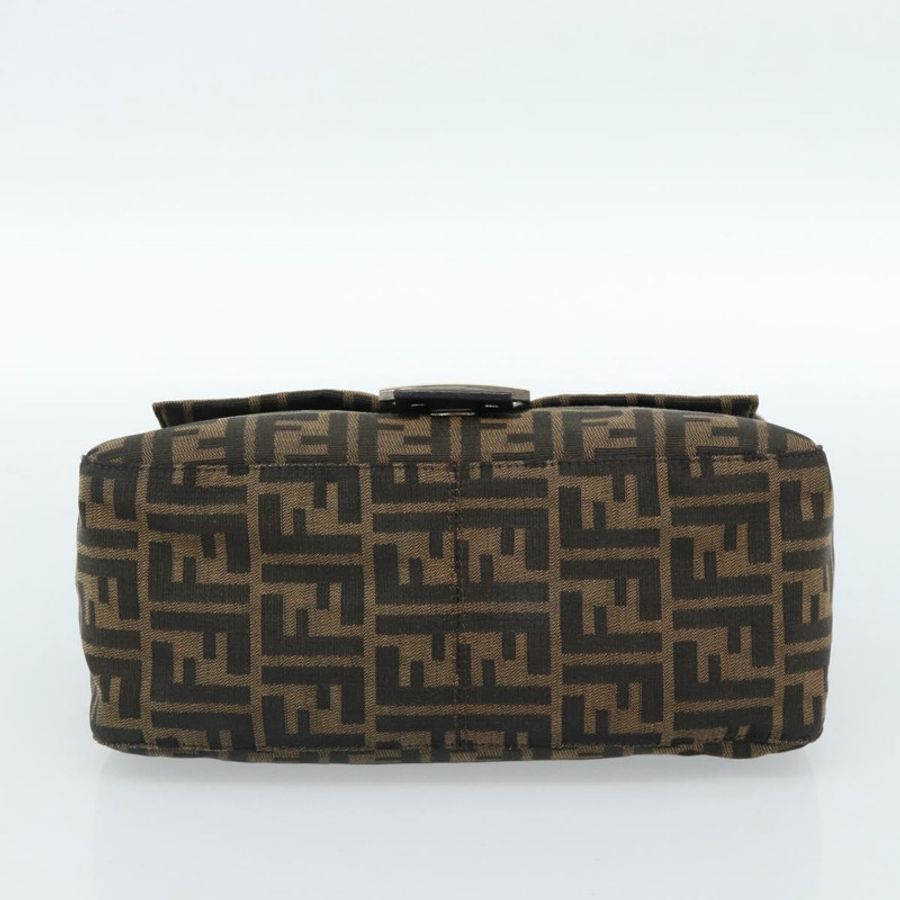 【日本直送】FENDI Zucca帆布Mamma Baguette單肩包 黑色棕色 正品 183009M-4