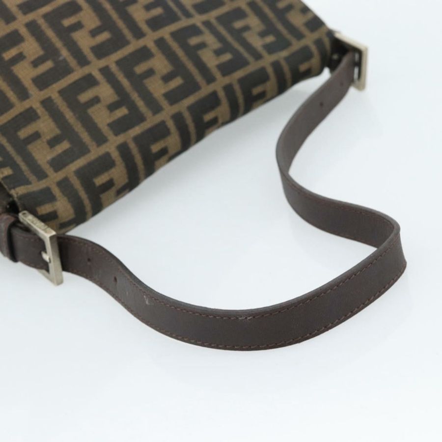 【日本直送】FENDI Zucca帆布Mamma Baguette單肩包 黑色棕色 正品 183009M-6