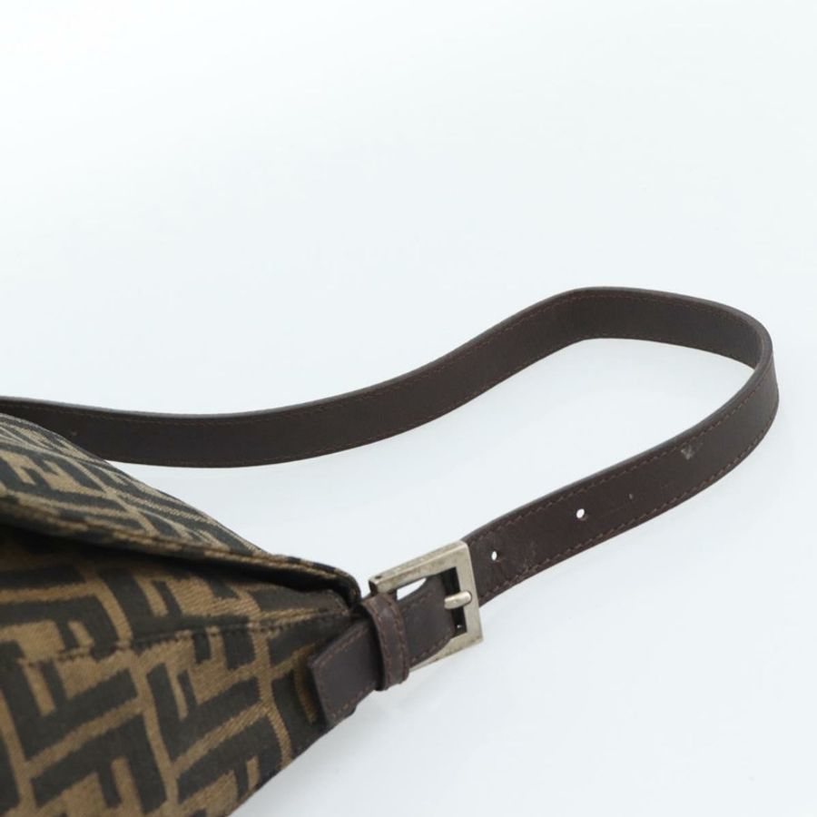 【日本直送】FENDI Zucca帆布Mamma Baguette單肩包 黑色棕色 正品 183009M-7