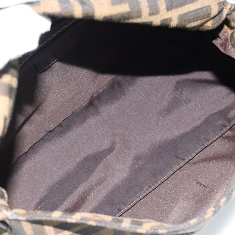 【日本直送】FENDI Zucca帆布Mamma Baguette單肩包 黑色棕色 正品 183009M-9