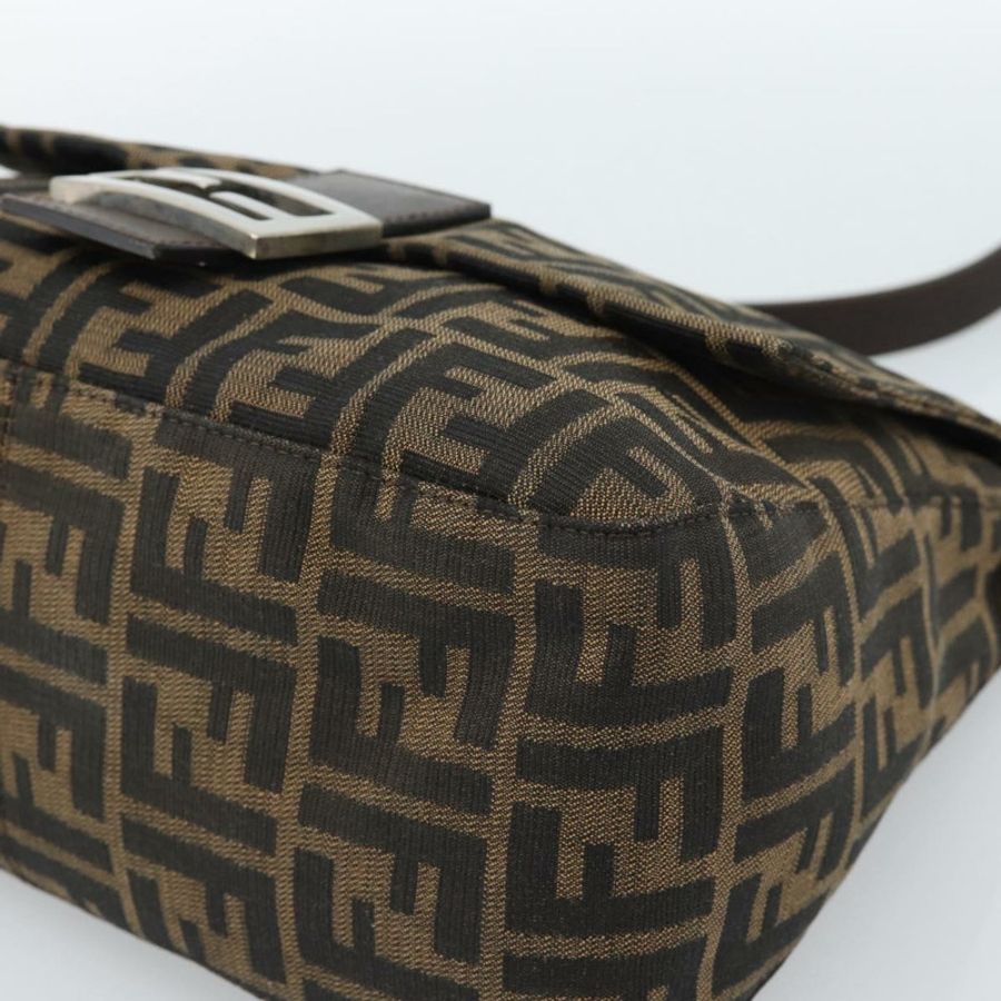 【日本直送】FENDI Zucca帆布Mamma Baguette單肩包 黑色棕色 正品 183009M-13