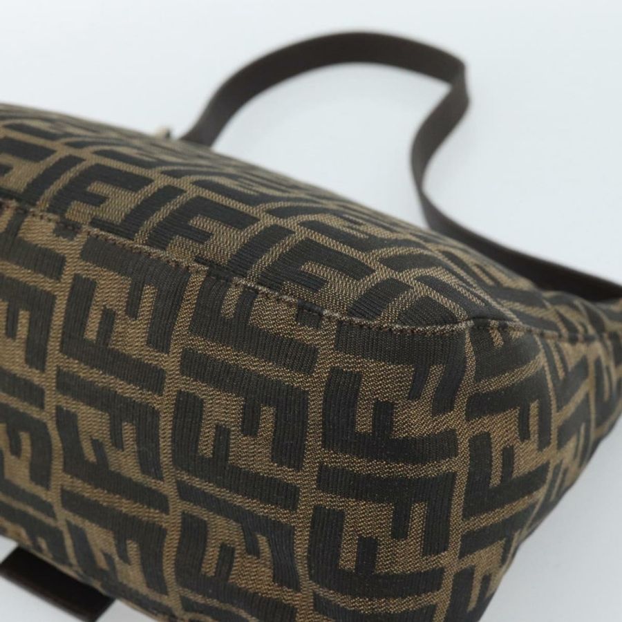 【日本直送】FENDI Zucca帆布Mamma Baguette單肩包 黑色棕色 正品 183009M-15