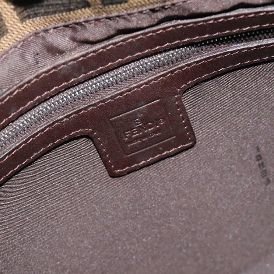【日本直送】FENDI Zucca帆布Mamma Baguette單肩包 黑色棕色 正品 183009M-18