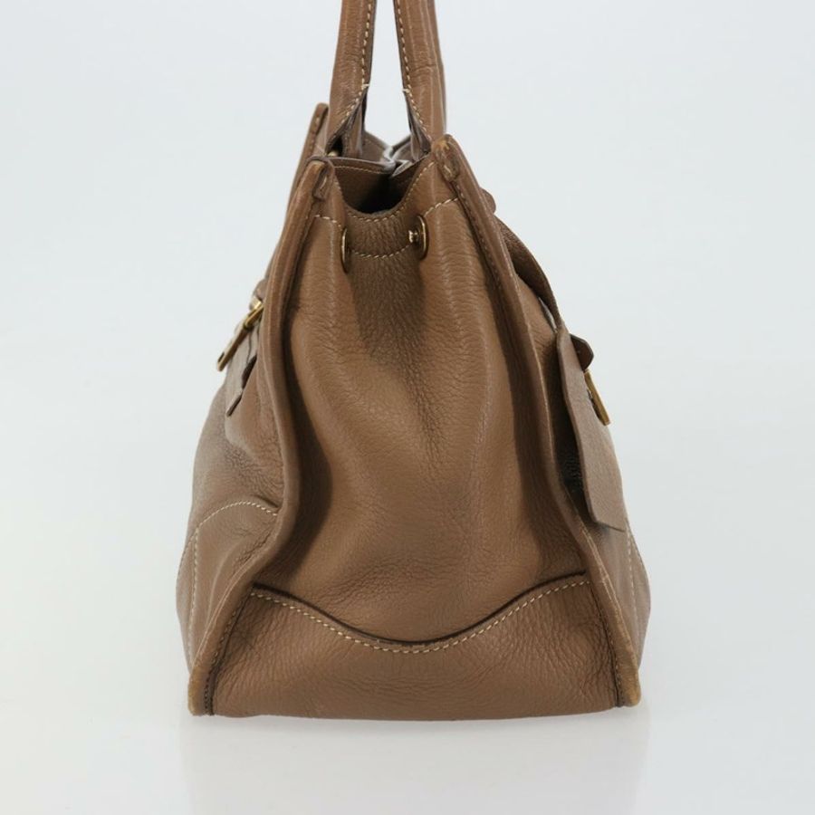 【日本直送】PRADA 手提包 皮革 棕色 金色 正品 183668A-2