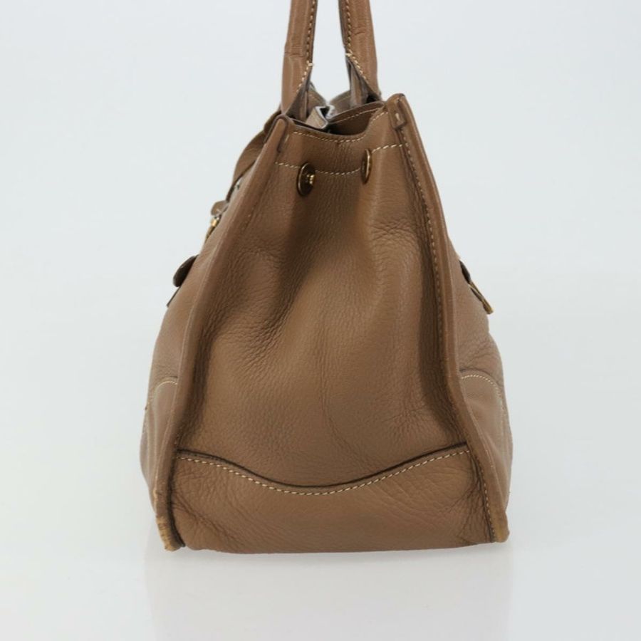 【日本直送】PRADA 手提包 皮革 棕色 金色 正品 183668A-3