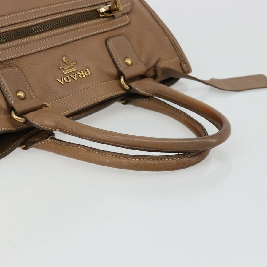 【日本直送】PRADA 手提包 皮革 棕色 金色 正品 183668A-5