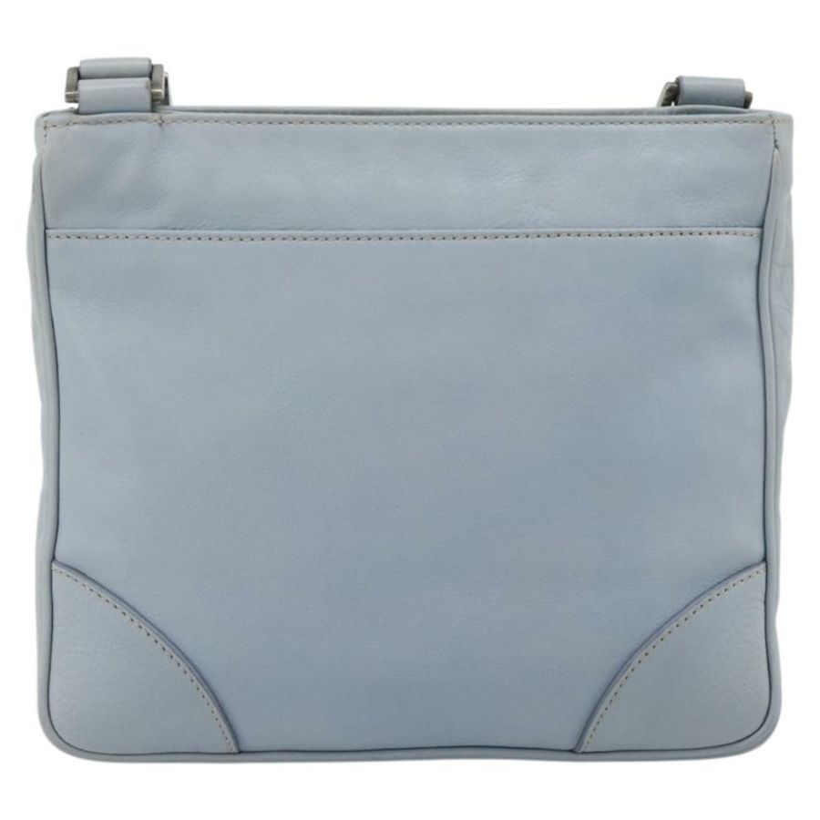 【日本直送】PRADA 淺藍色銀色皮革肩背包,正品編號 183673A-1