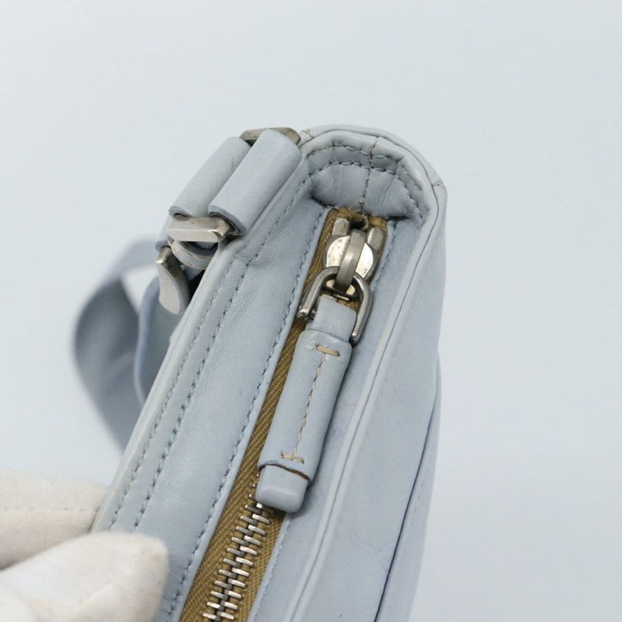 【日本直送】PRADA 淺藍色銀色皮革肩背包,正品編號 183673A-9