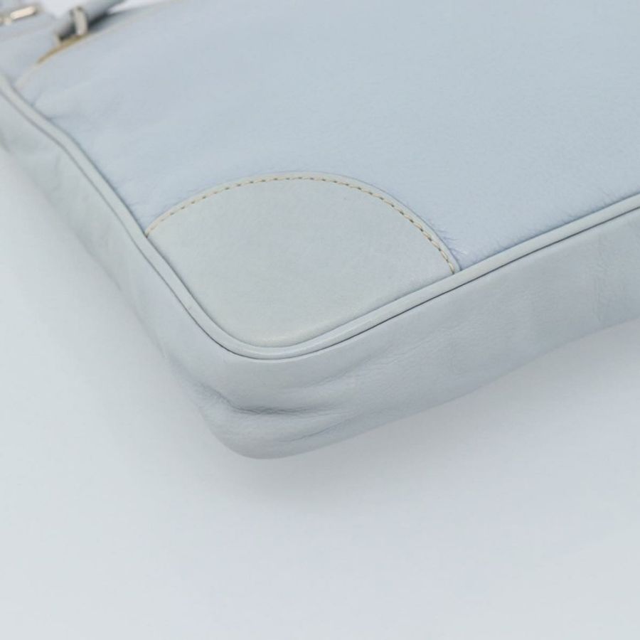 【日本直送】PRADA 淺藍色銀色皮革肩背包,正品編號 183673A-14