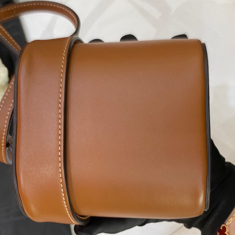 Celine 賽琳 焦糖色 mini 盒子小廢包-7