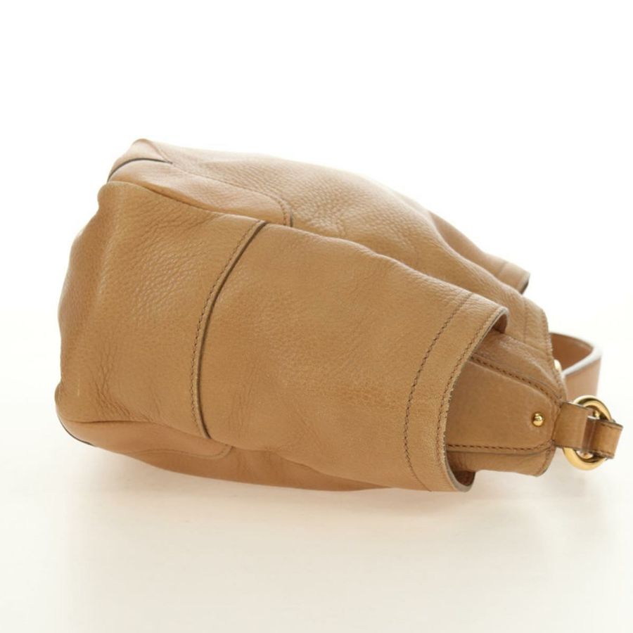【日本直送】PRADA 皮革單背包 米色 金色 正品 183307SAV-3