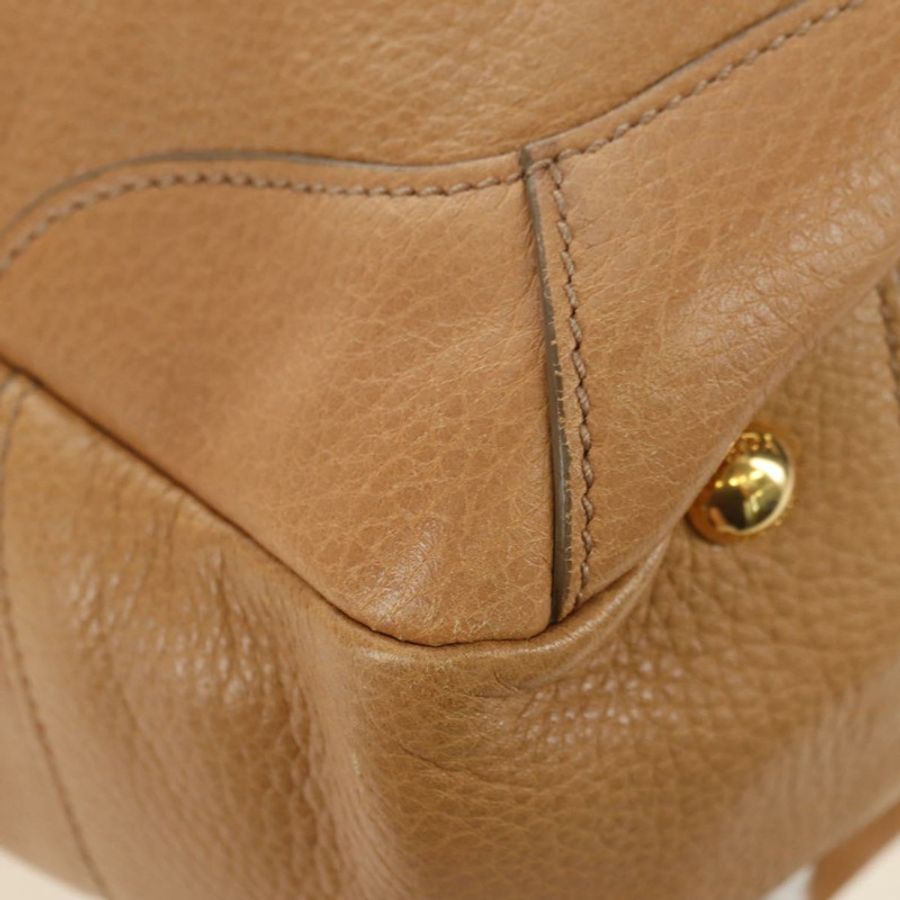 【日本直送】PRADA 皮革單背包 米色 金色 正品 183307SAV-15