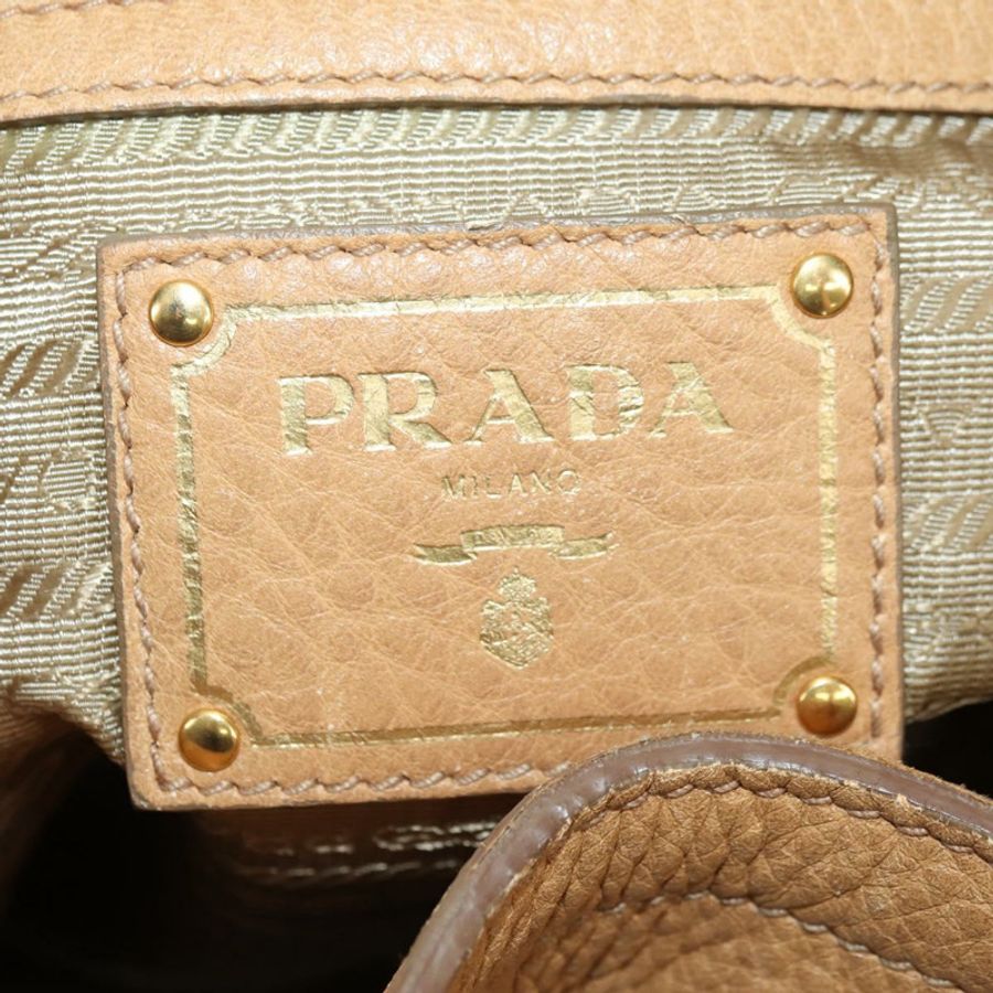 【日本直送】PRADA 皮革單背包 米色 金色 正品 183307SAV-18
