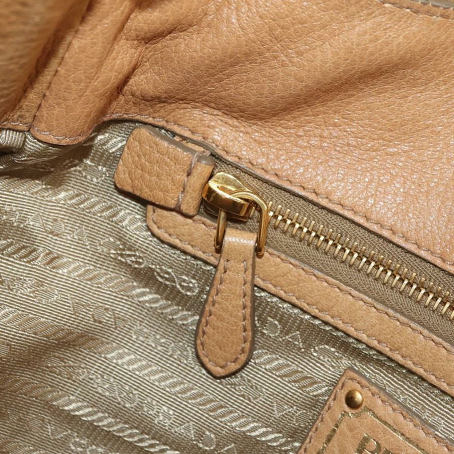 【日本直送】PRADA 皮革單背包 米色 金色 正品 183307SAV-21