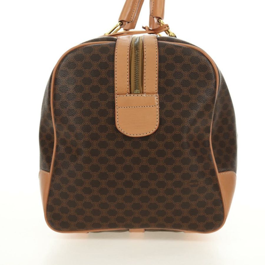 【日本直送】CELINE Macadam帆布波士頓包 PVC皮革 棕色 金色 正品 183666V-2