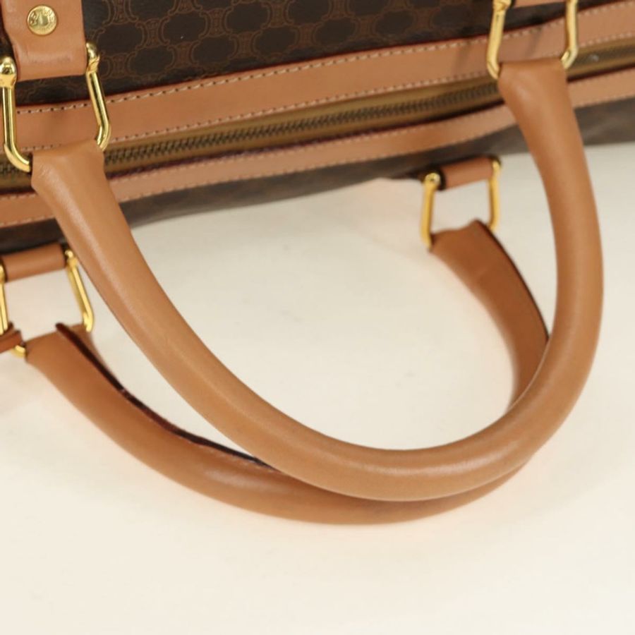 【日本直送】CELINE Macadam帆布波士頓包 PVC皮革 棕色 金色 正品 183666V-7