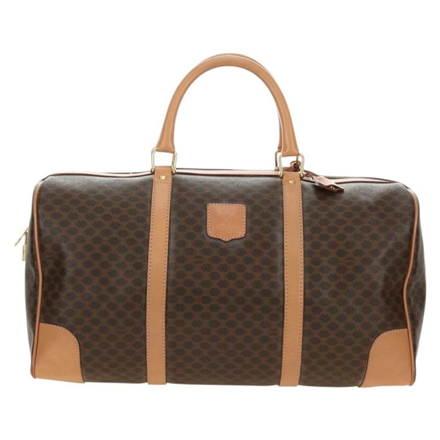 【日本直送】CELINE Macadam帆布波士頓包 PVC皮革 棕色 金色 正品 183666V-12